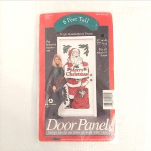 Vtg Santa Claus Door Panel Weatherproof Plastic Christmas Indoor Outdoor USA